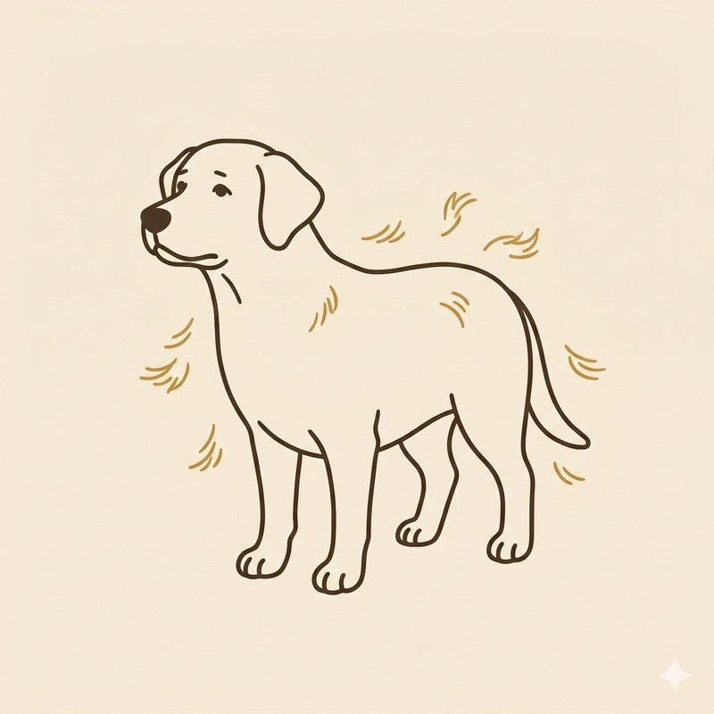 A dog with excessive shedding