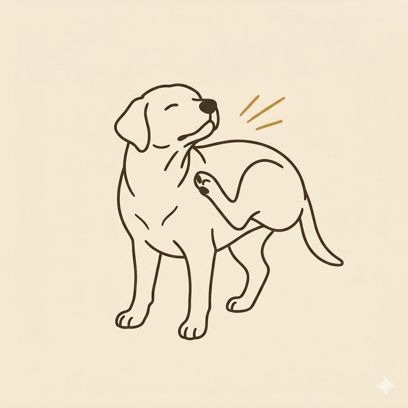 A dog scratching constantly
